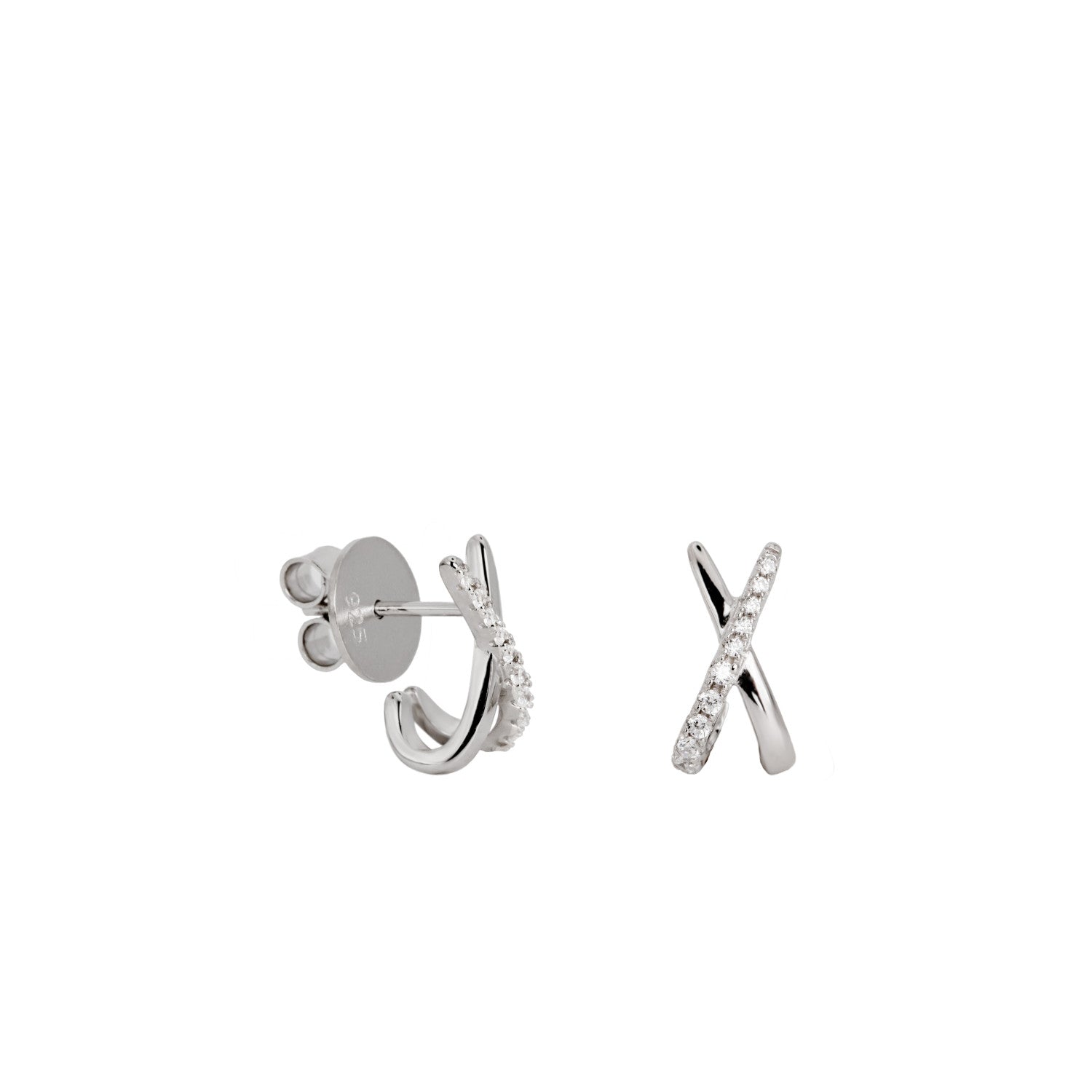 earrings small cross shape with zirconia