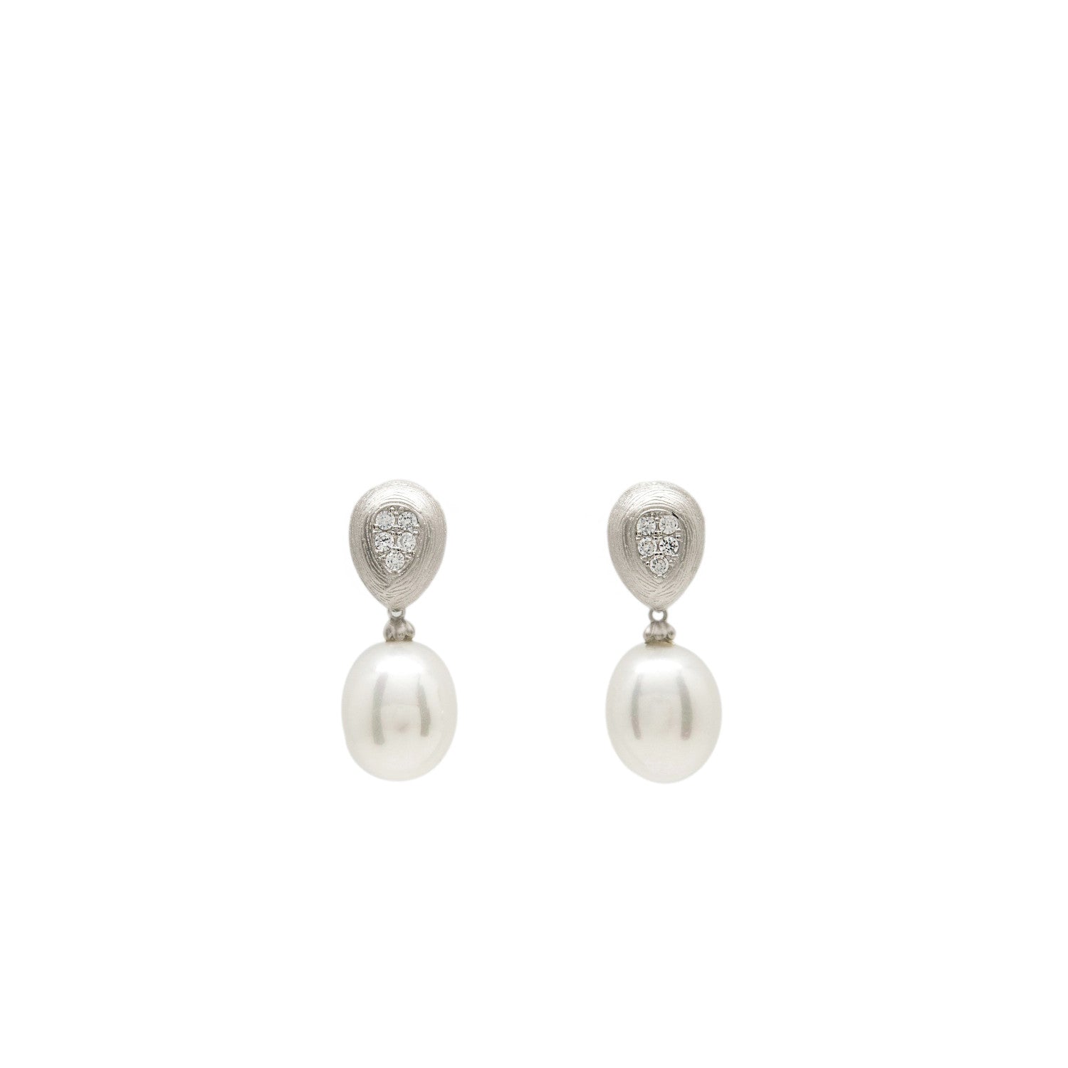 Pendientes perla colgante con motivo-LINEARGENT