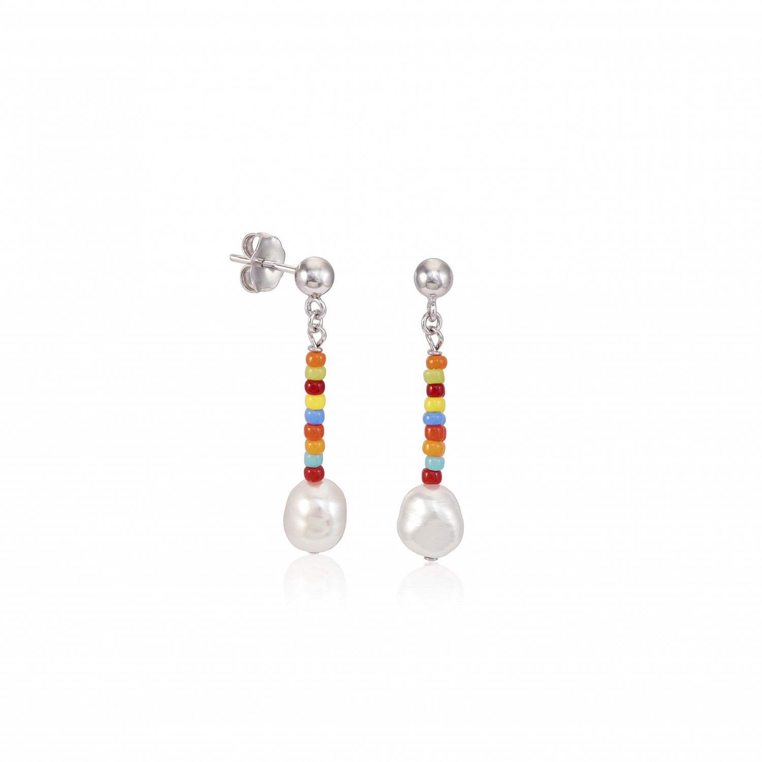 Pendientes perla colgante diseño bolas multicolores-LINEARGENT