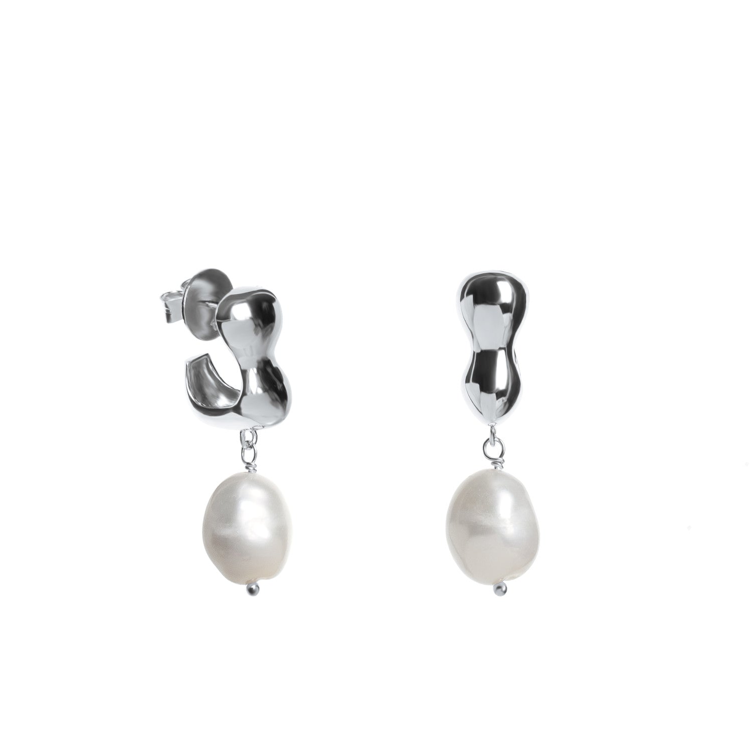 Pendientes perla diseño orgánico