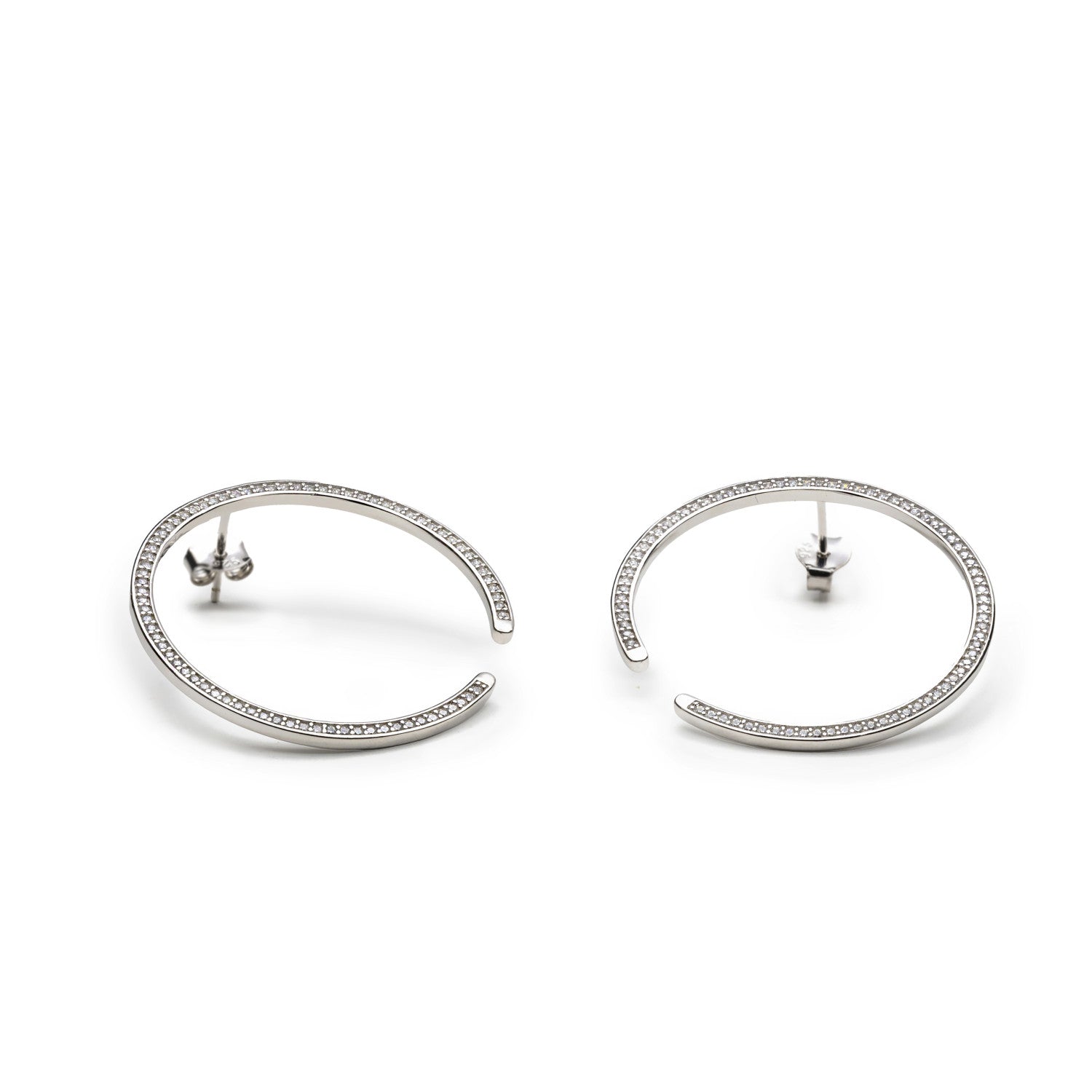 Pendientes semicirculo con circonita-LINEARGENT