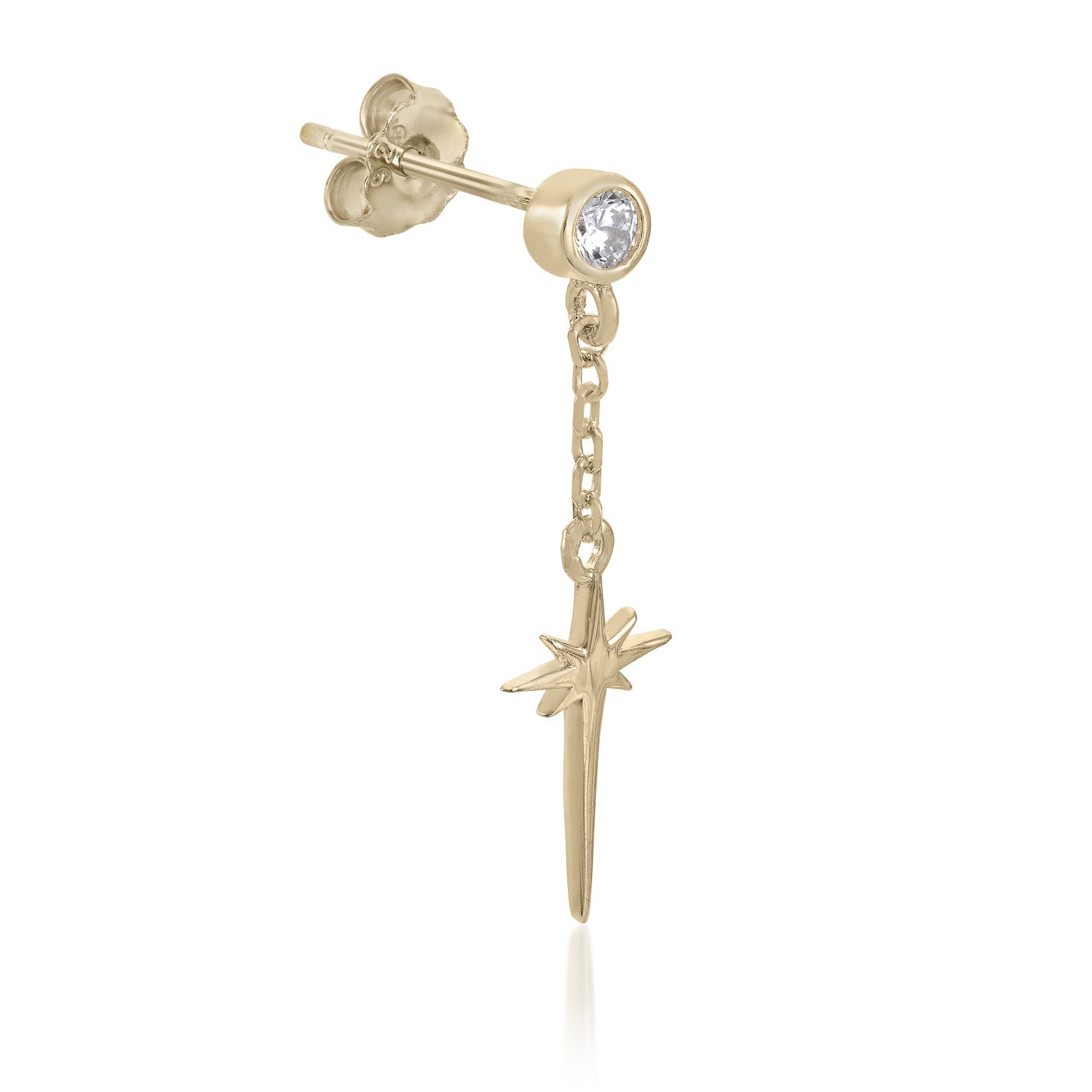 Piercing con colgante de plata diseño charm destello-LINEARGENT