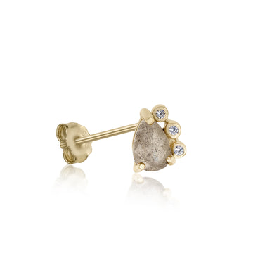 Piercing de piedra natural diseño labradorita y circonitas