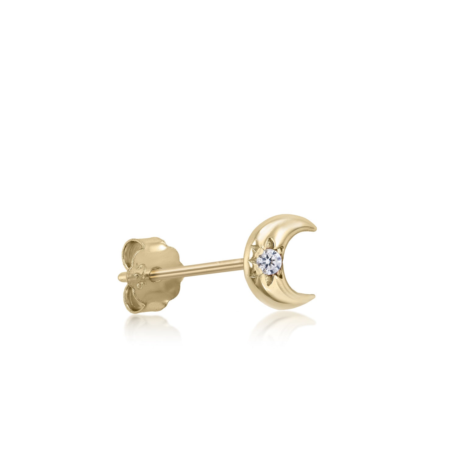 Piercing de plata baño dorado diseño mini luna-LINEARGENT