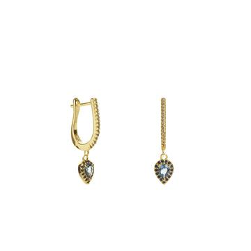 Ppendientes con colgantes diseño lágrima tono azul