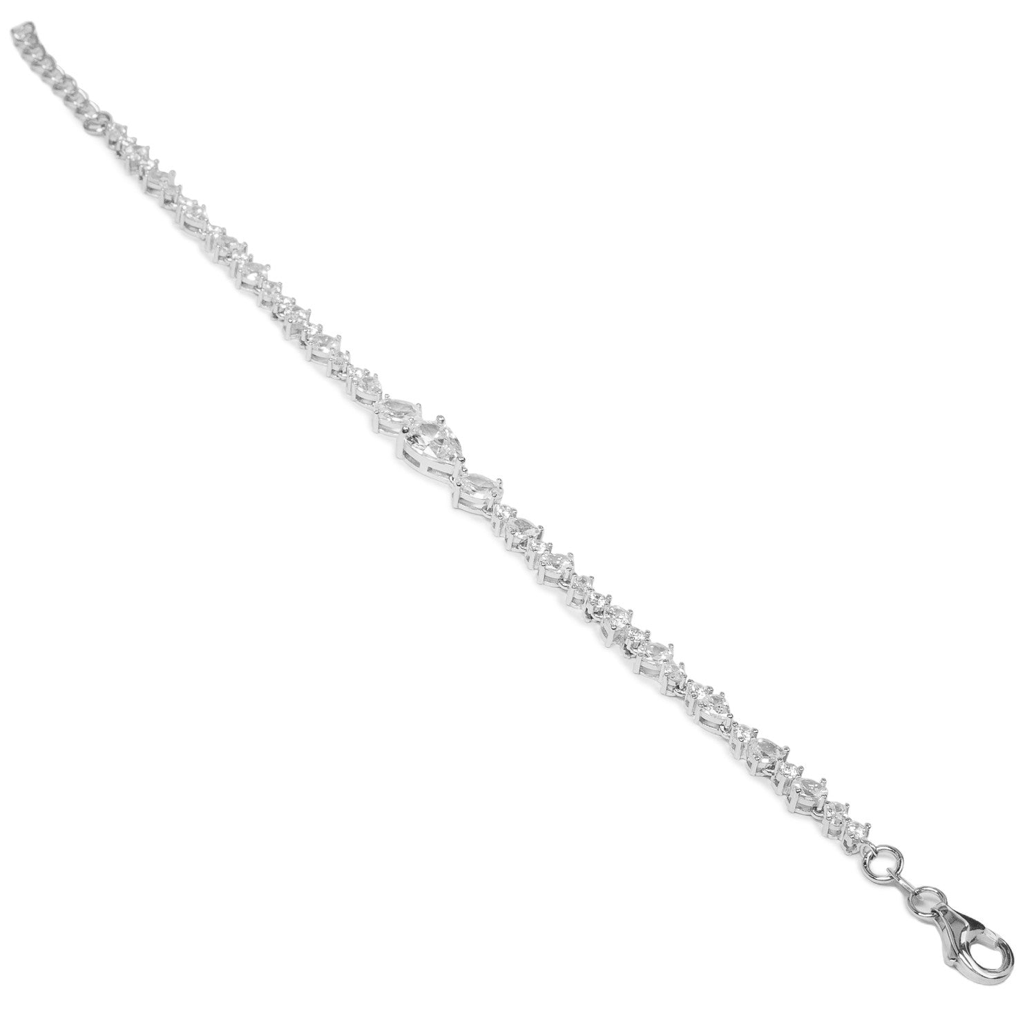 bracelet de argent avec zircons blanc en plusieurs LINEARGENT