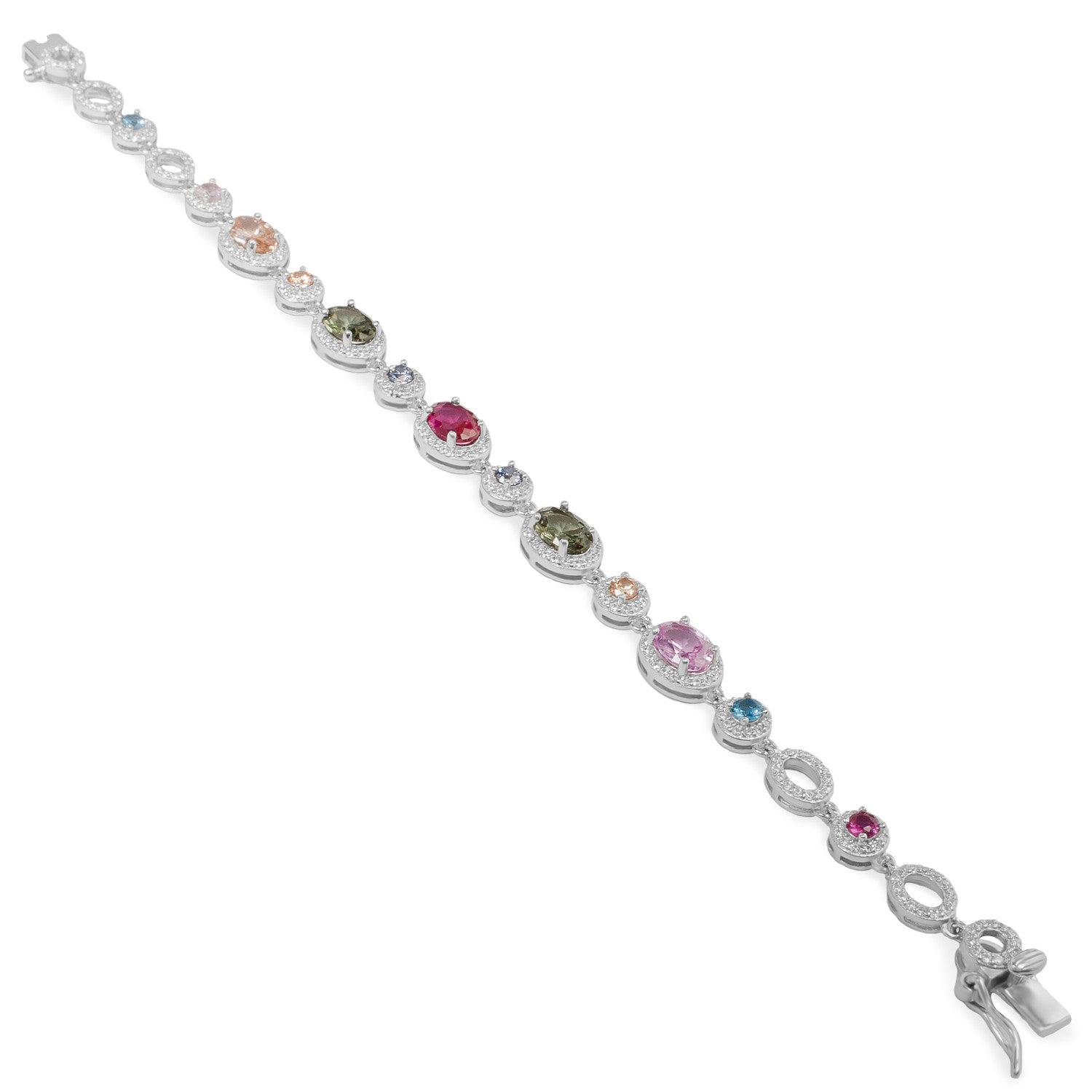 Pulsera de plata con piedras multicolor