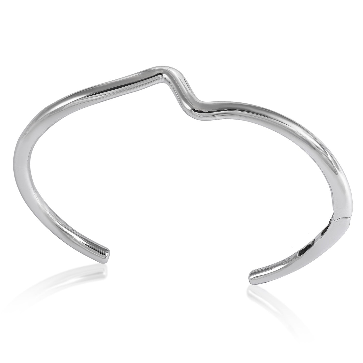 Pulsera esclava de plata diseño fino irregular-LINEARGENT