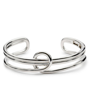 Pulsera esclava de plata lisa diseño entrelazado