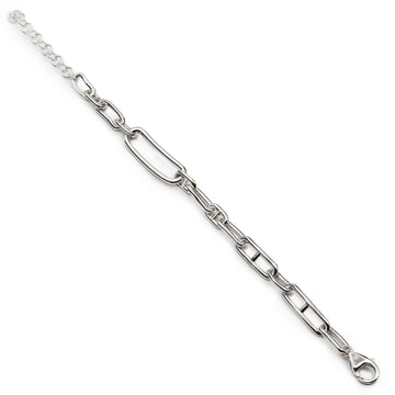 Pulsera eslabones de plata con diseño desigual