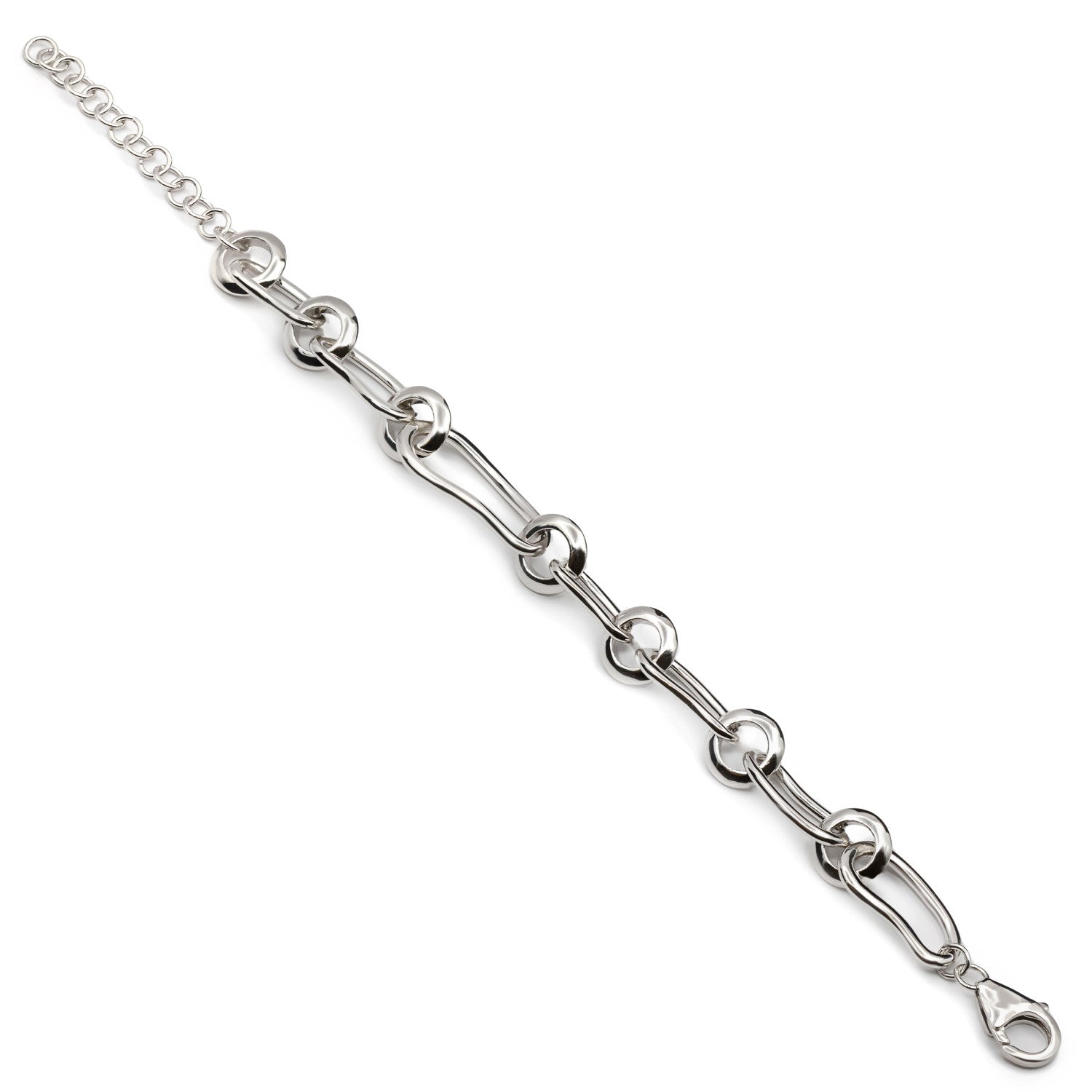 Pulsera eslabones de plata diseño líquido y moderno-LINEARGENT