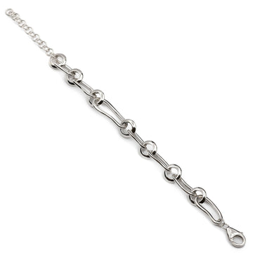 Pulsera eslabones de plata diseño líquido y moderno
