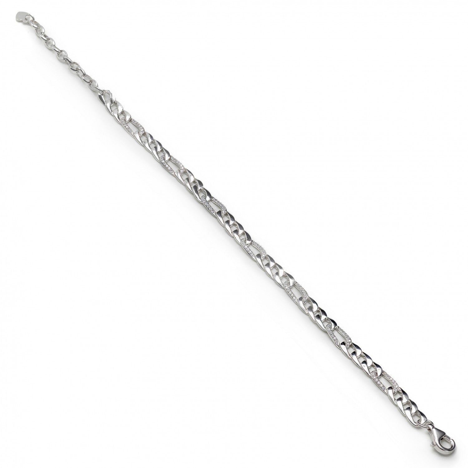 Pulsera eslabones plata diseño de cadena brillante
