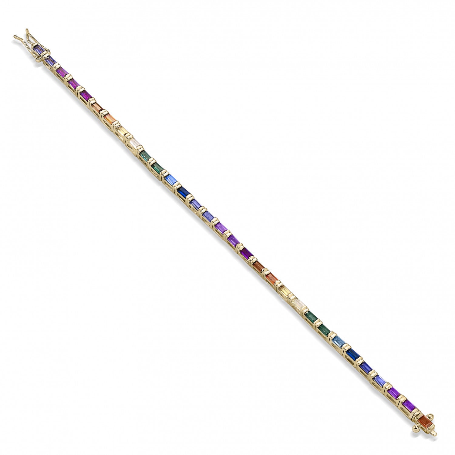 Pulsera fina de plata multicolor-LINEARGENT