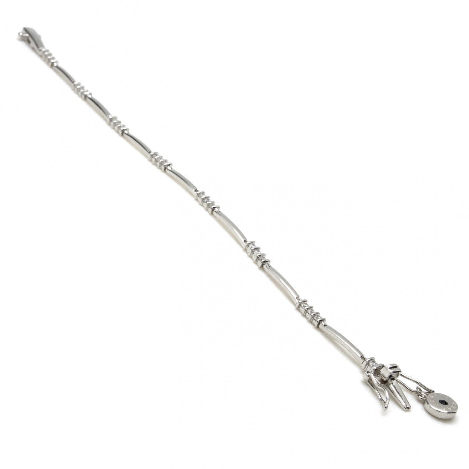 Pulseras brillantes de plata cenefa de circonita-LINEARGENT