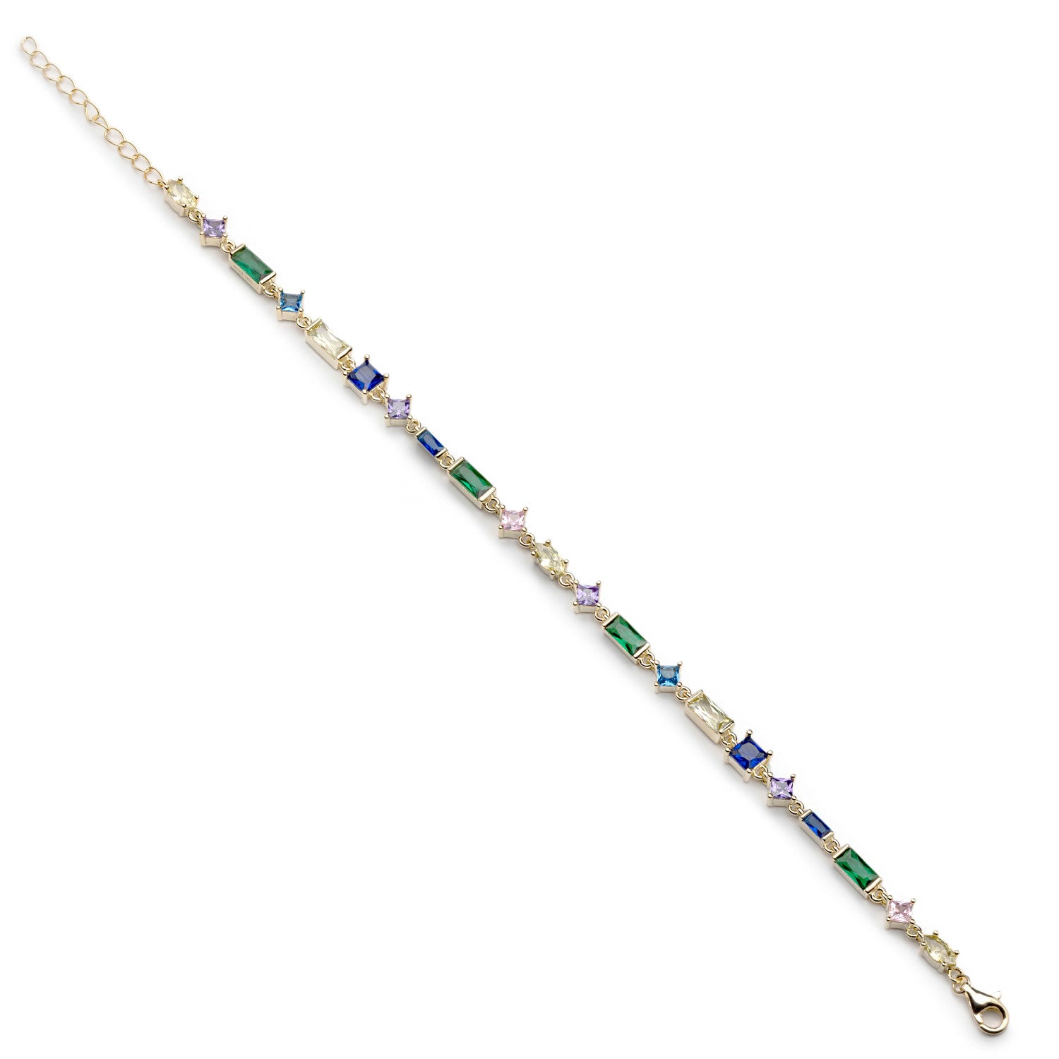 Pulseras con piedras de colores de plata en tonos multicolor-LINEARGENT