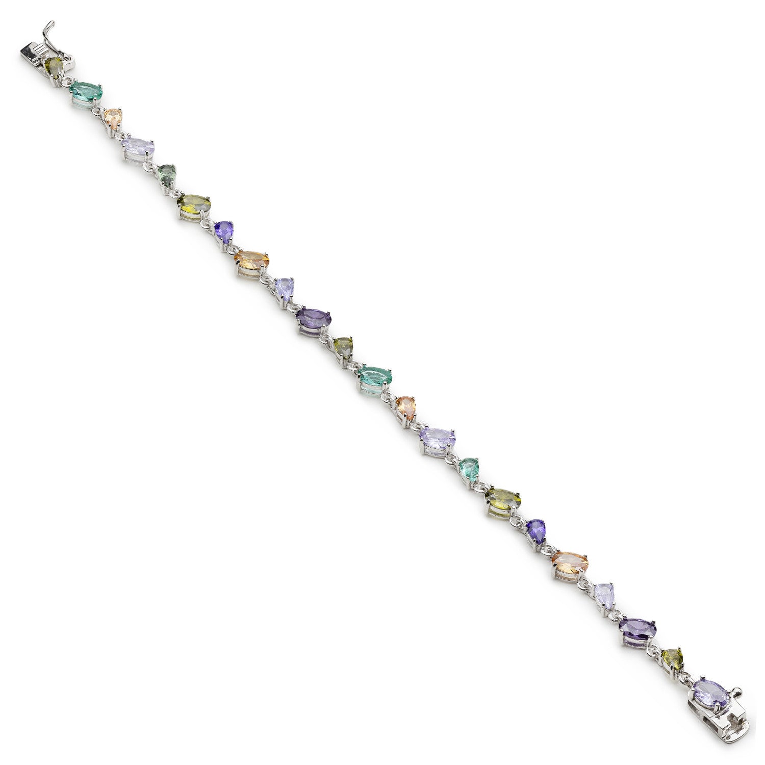 Pulseras con piedras de colores tonos morados y verdes-LINEARGENT