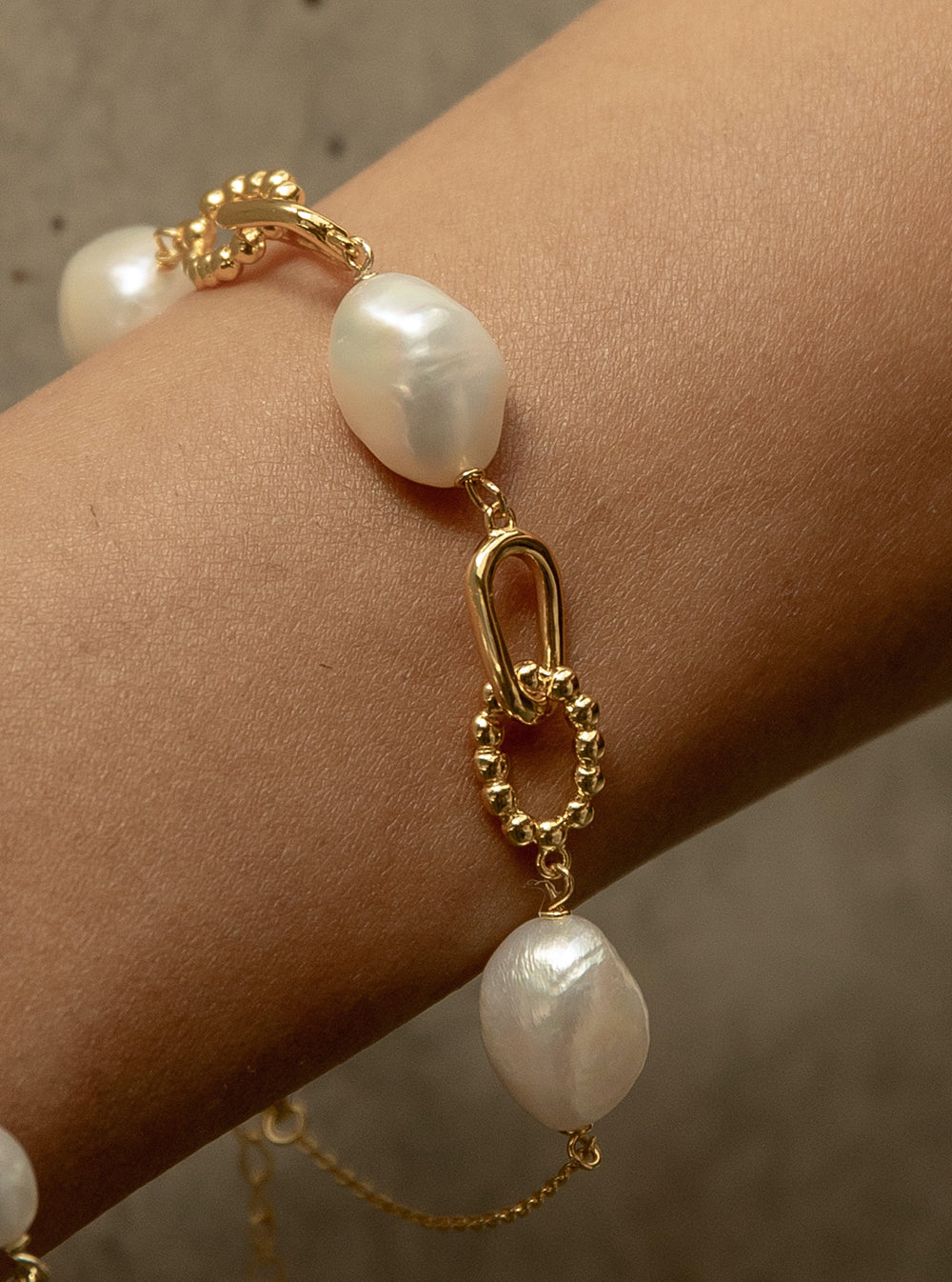 Pulseras de perlas en plata triple diseño-LINEARGENT