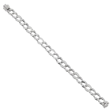 Pulseras eslabones de plata combinados con circonitas
