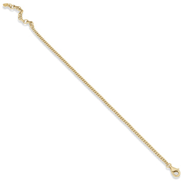 Pulseras finas de plata dorada diseño cadena