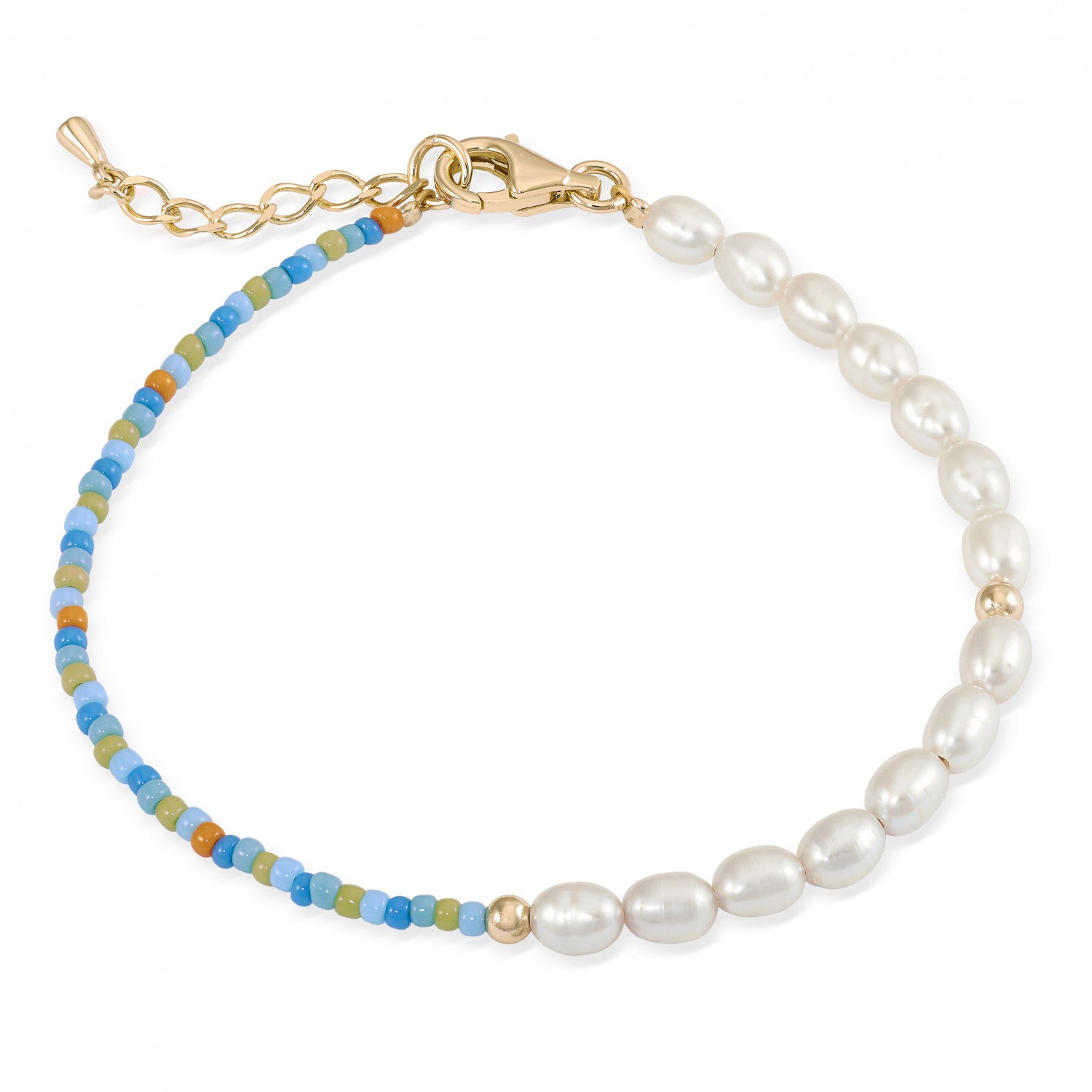 Pulseras perlas con bolas de colores de plata diseño dividido-LINEARGENT