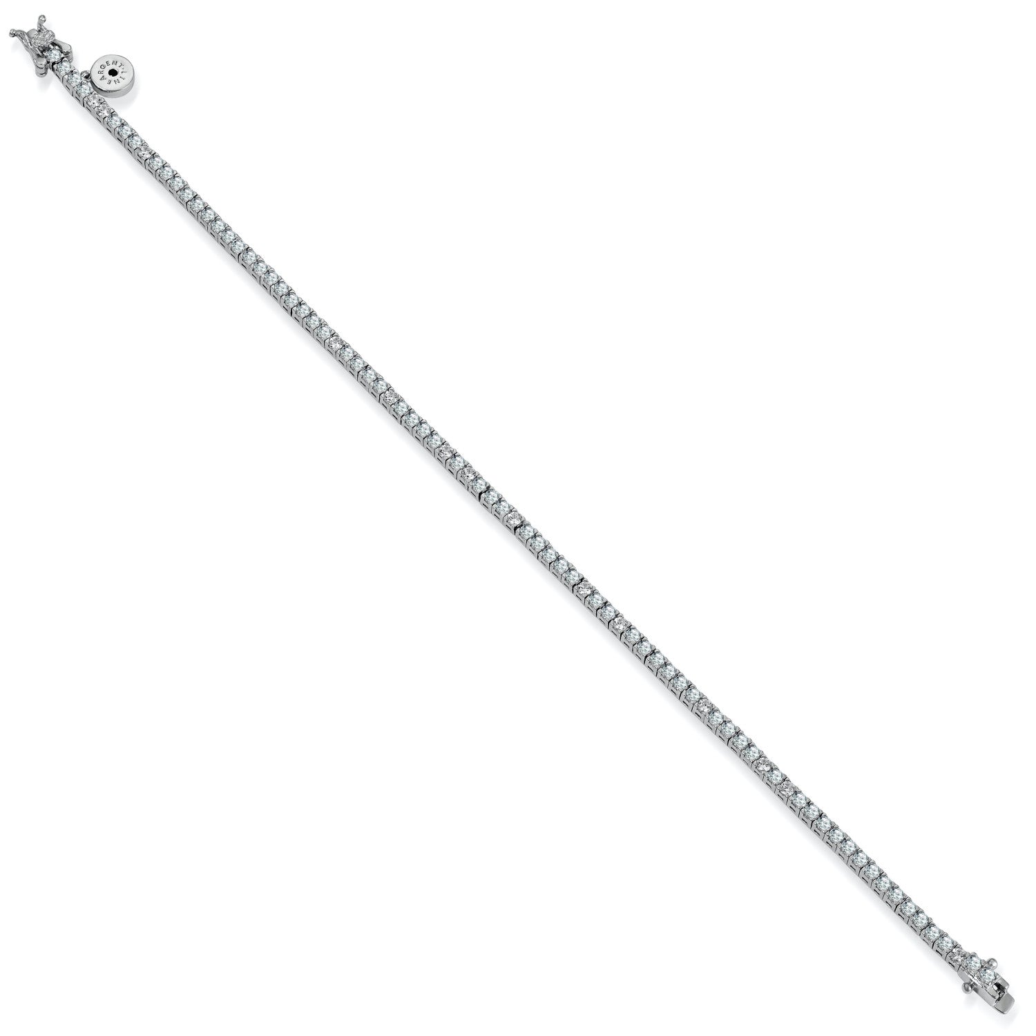 Pulseras riviere de plata diseño circonitas circulares-LINEARGENT