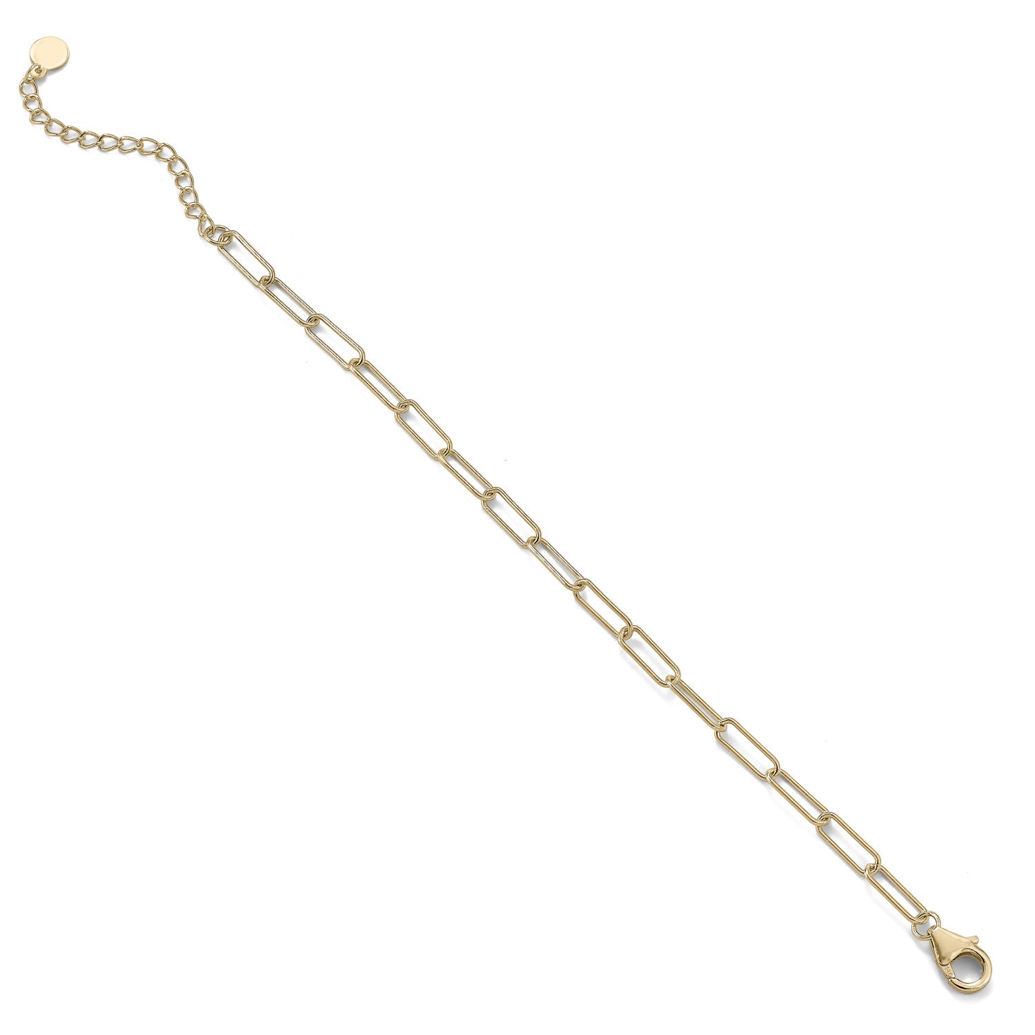 Pulsera · Pulseras finas de plat diseño cadena paper clip dorada