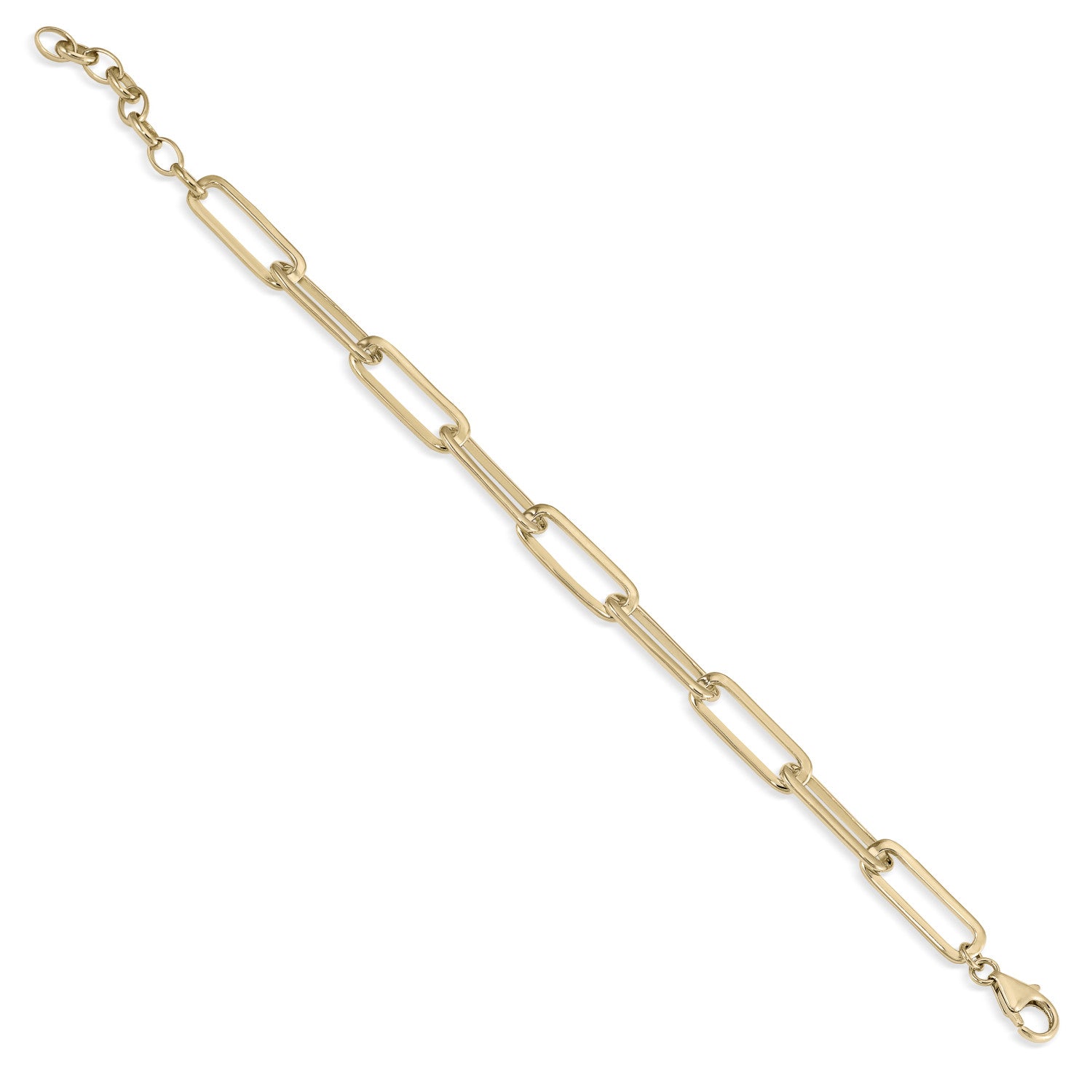 Pulsera · Pulseras eslabones plata diseño dorado paper clip