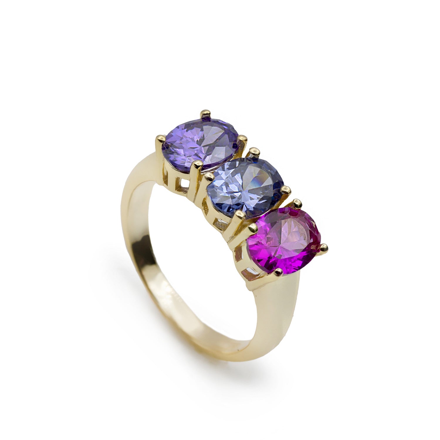 Anillo con piedras ovales en tonos azul y morados.-LINEARGENT