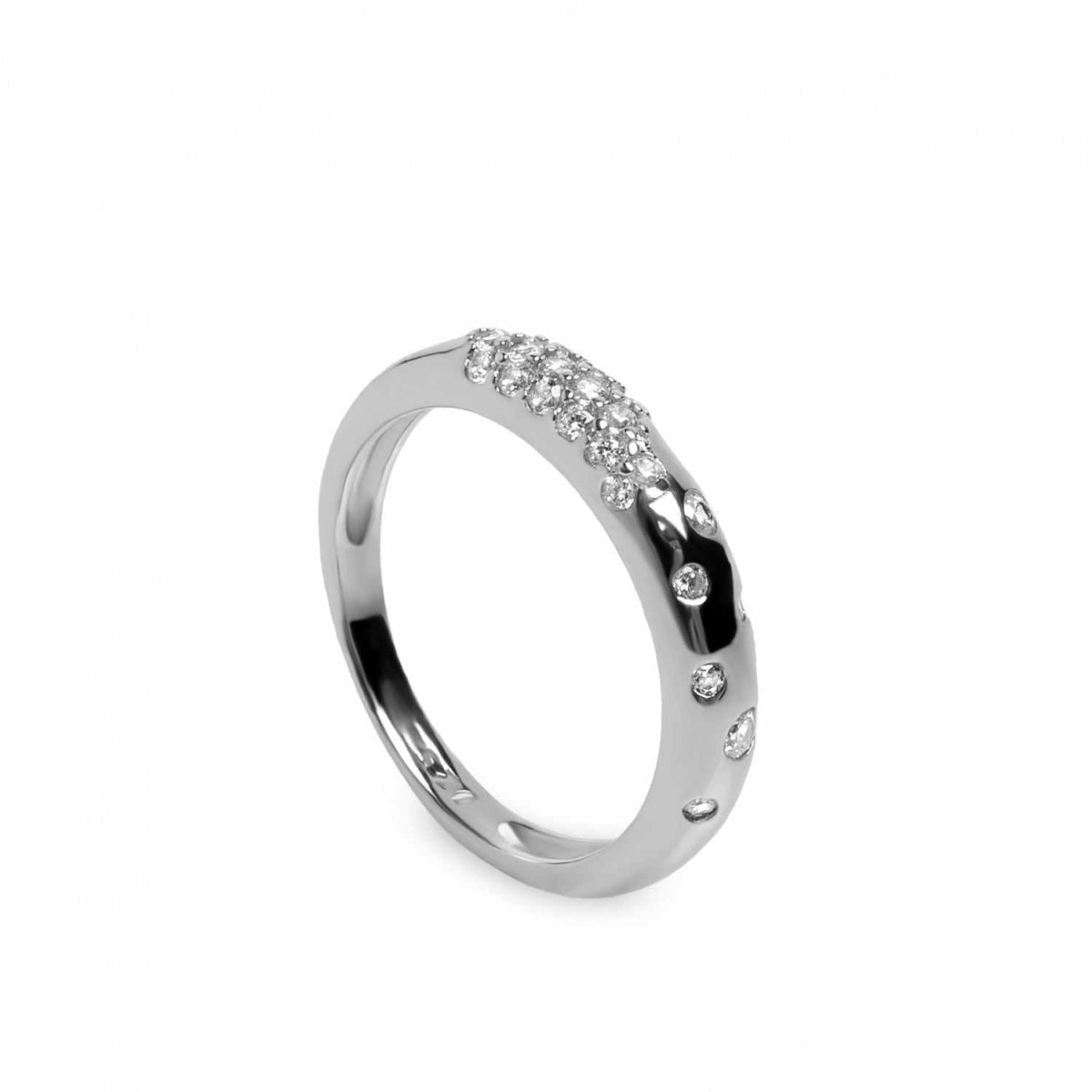 Anillos circonitas diseño desigual circular-LINEARGENT