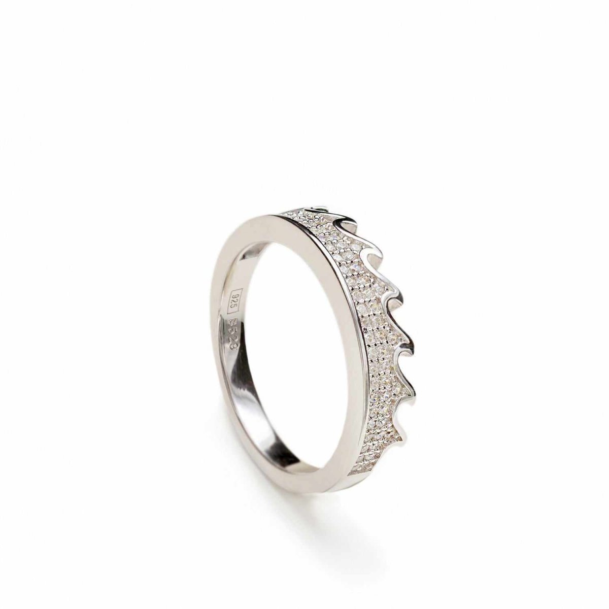 Anillos circonitas diseño grueso de púas-LINEARGENT