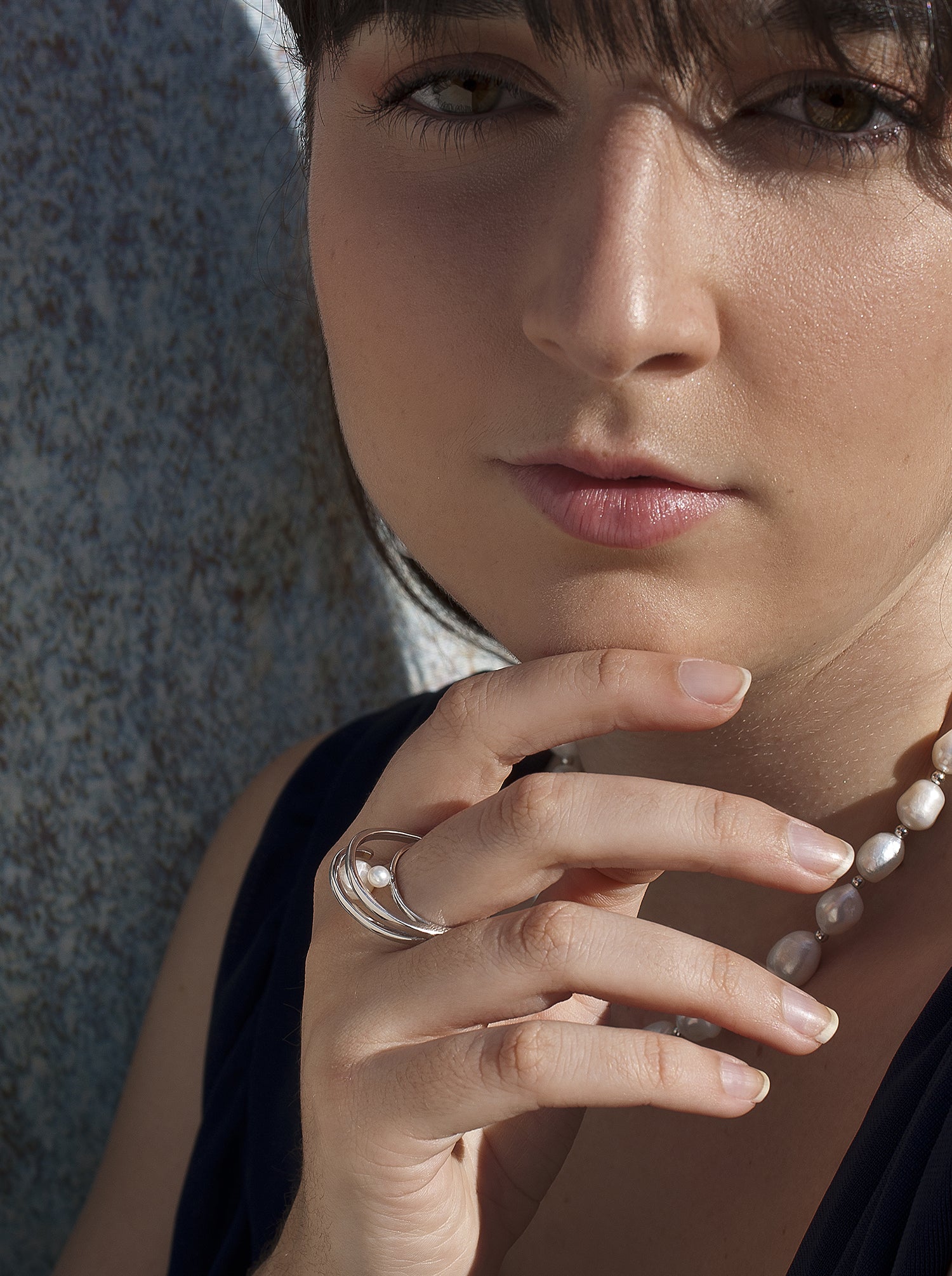 Anillos con perlas diseño doble perla