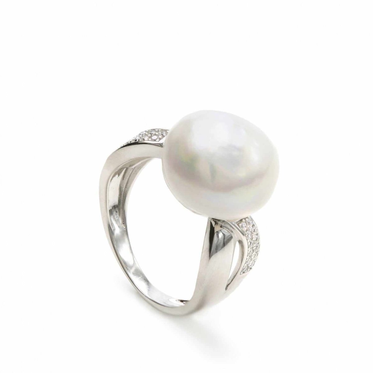 Anillos con perlas diseño irregular con circonitas-LINEARGENT