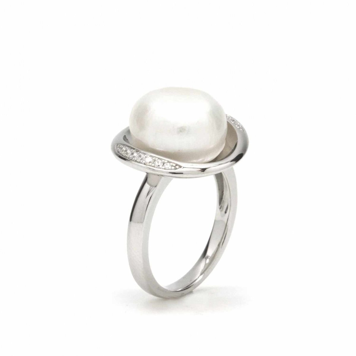 Anillos con perlas motivo redondo y circontas-LINEARGENT