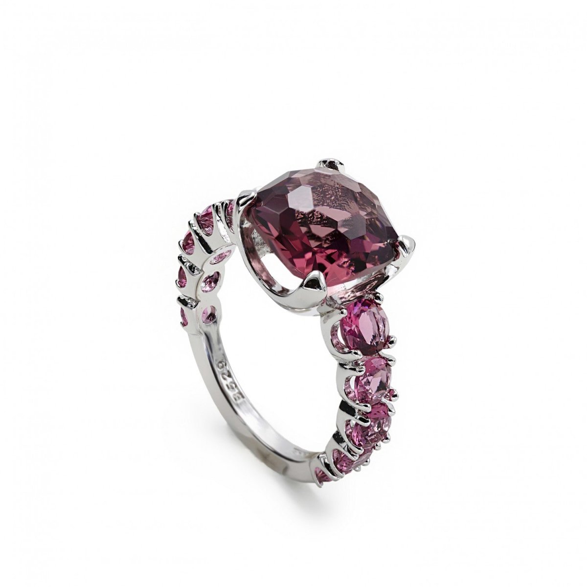 Anillos con piedras de colores diseño de gemas fucsia-LINEARGENT