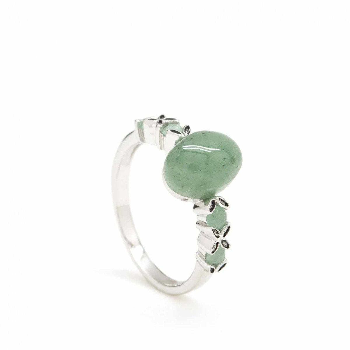 Anillos con piedras de plata con burbuja jadeita-LINEARGENT