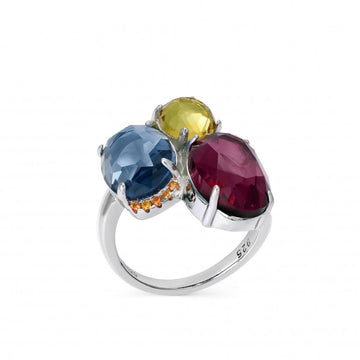Anillos con piedras diseño multicolor con circonitas