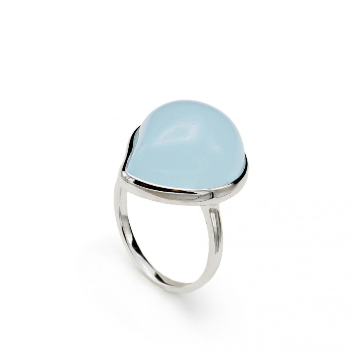 Anillos con piedras motivo en forma de lágrima en azul-LINEARGENT