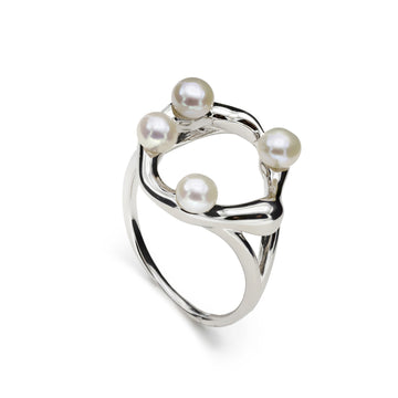 Anillos de diseño irregular con mini perlas