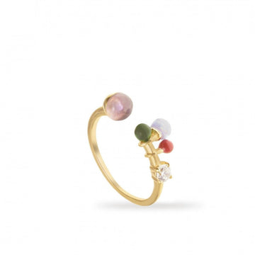Anillos finos de plata diseño semi abierto en oro