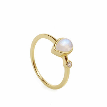 Anillos finos de plata motivo lágrima piedra lunar