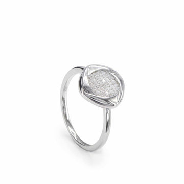 Anillos finos de plata silueta cuadrada y circonitas