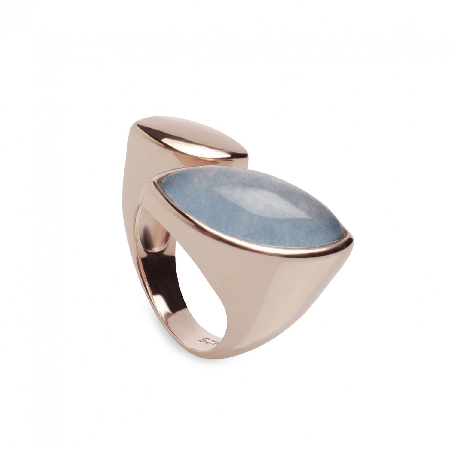 Anillos grandes con piedras naturales diseño abierto-LINEARGENT