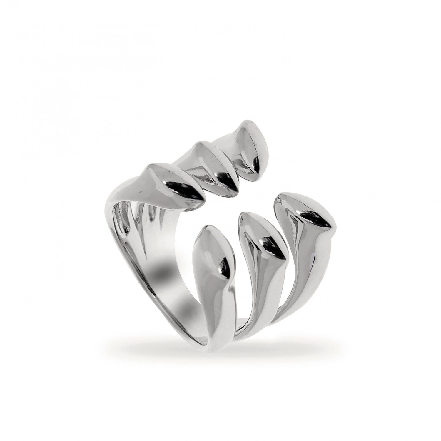 Anillos grandes de plata diseño múltiples garras-LINEARGENT