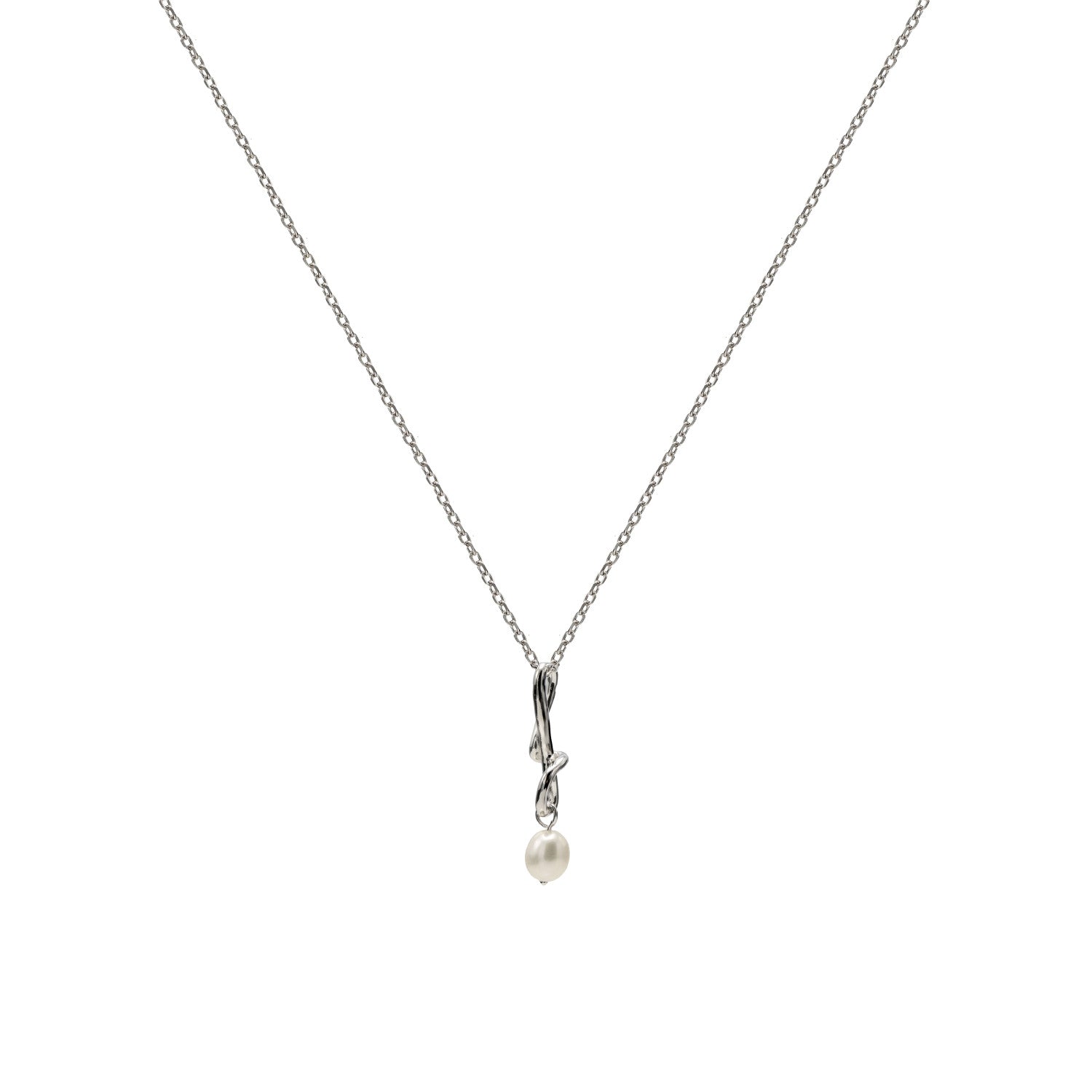 Colgante perlas de plata diseño geométrico-LINEARGENT