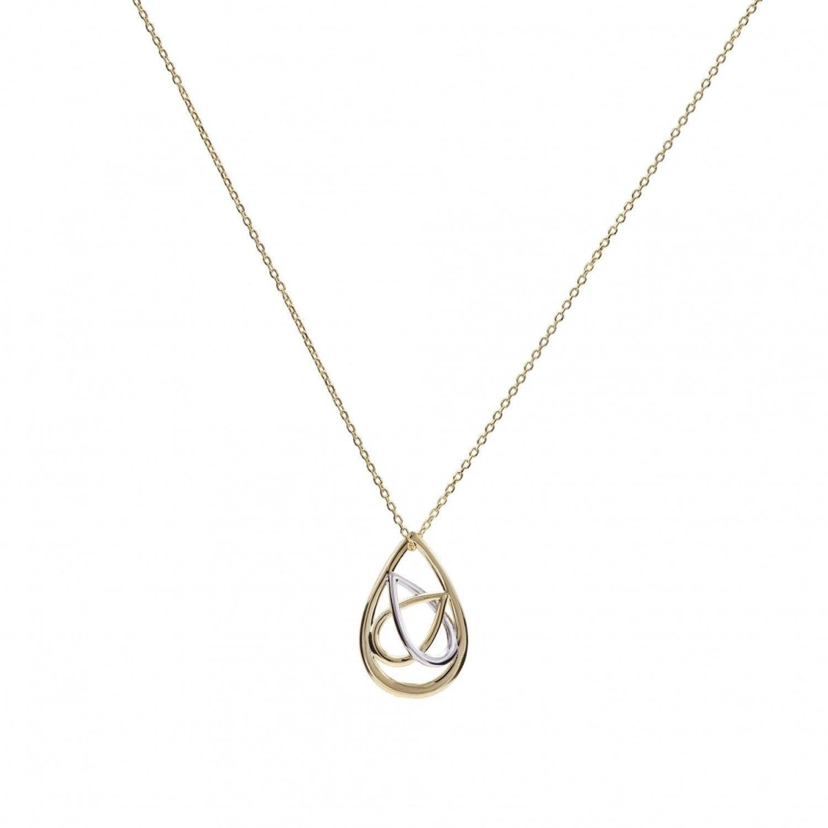 Colgantes de plata dorado en forma de lágrima-LINEARGENT
