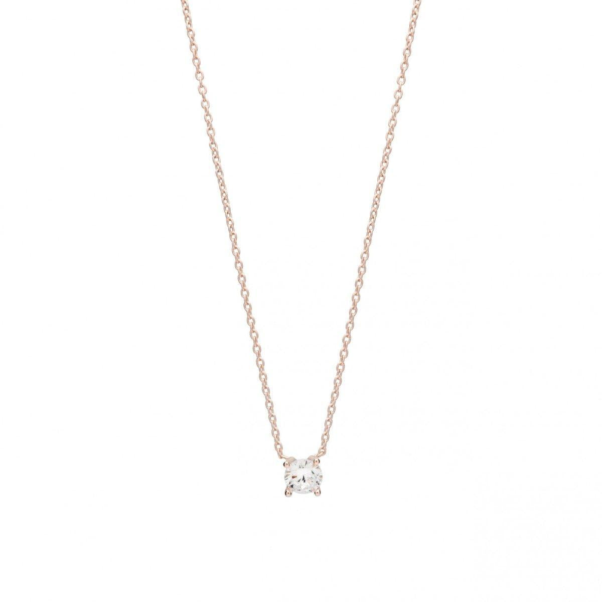 Colgantes pequeños con circonitas bañados en oro rosa-LINEARGENT