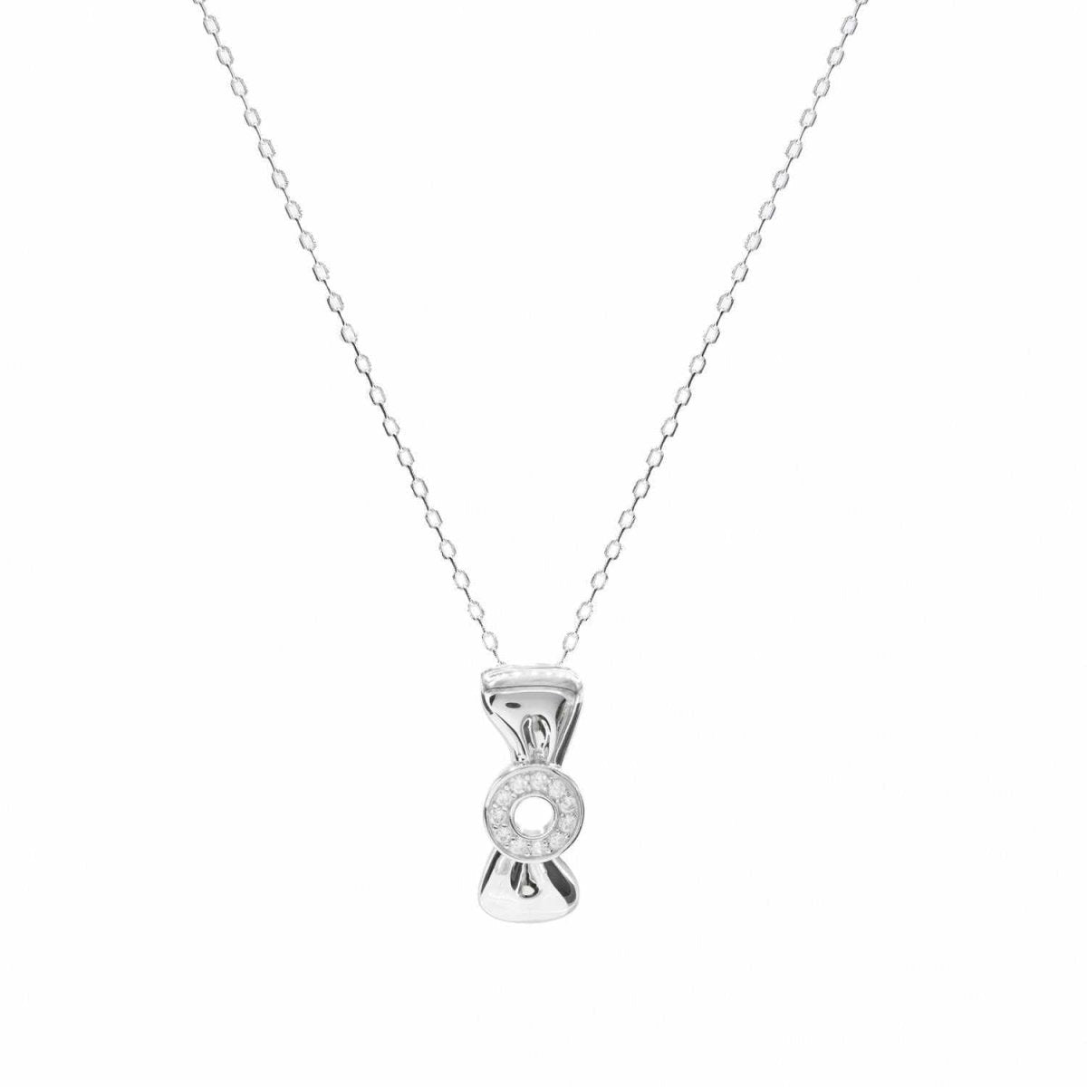 Colgantes pequeños de plata con motivo de circulo en el centro y circonitas-LINEARGENT