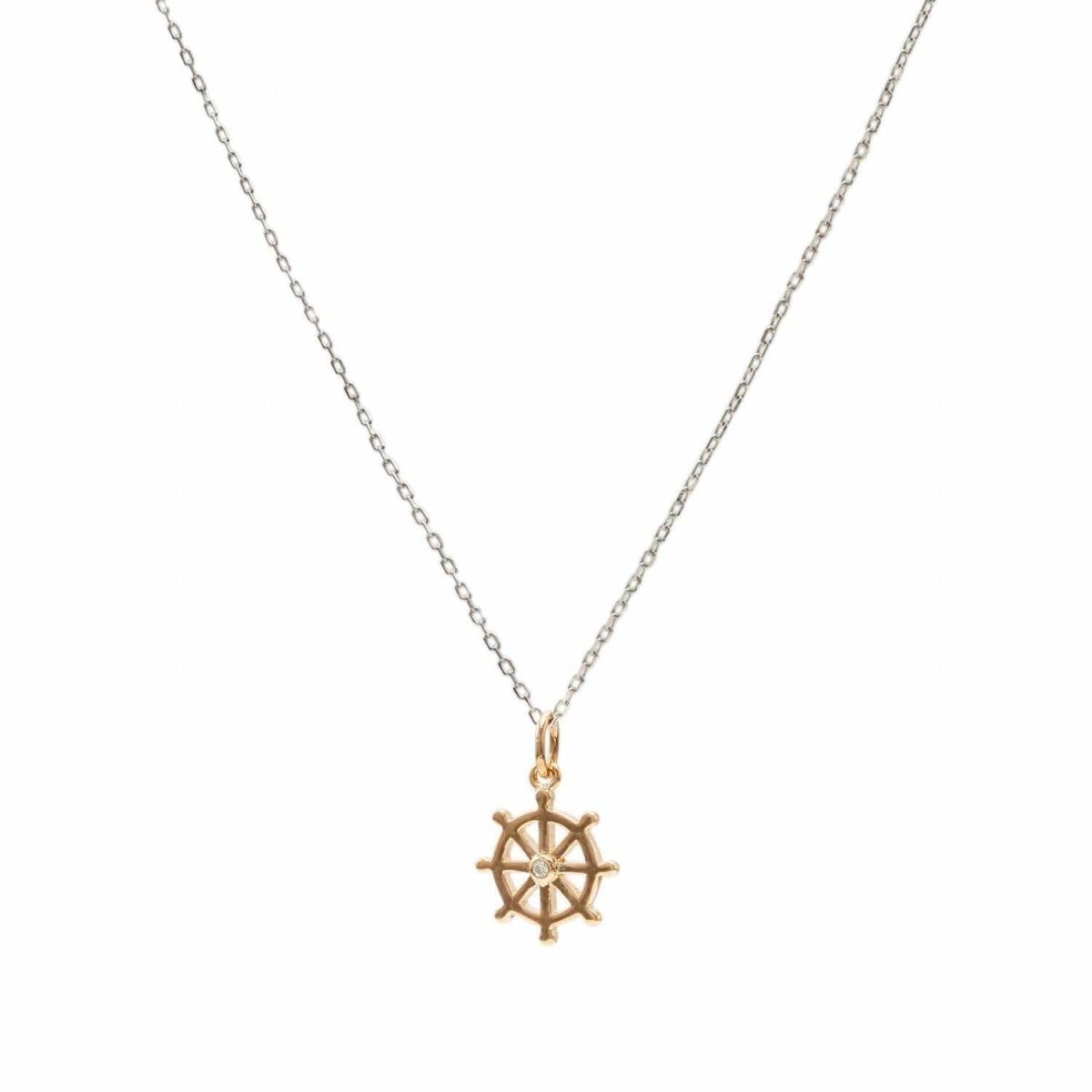 Colgantes pequeños de plata diseño timón-LINEARGENT