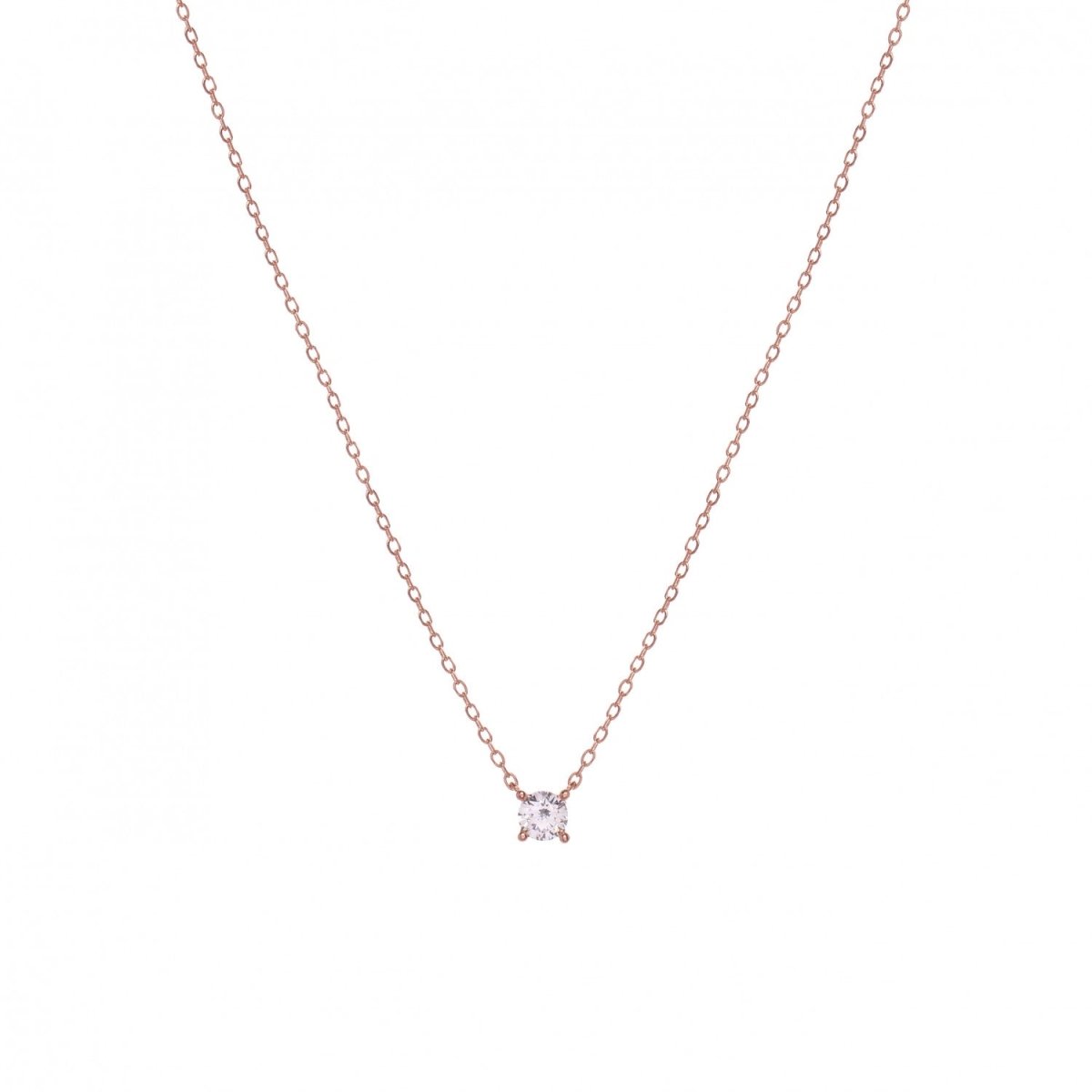 Colgantes pequeños diseño de chatón bañodo en oro rosa-LINEARGENT